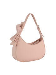 Bow Charm Pebbled Shoulder Bag