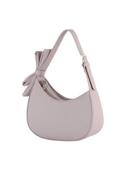 Bow Charm Pebbled Shoulder Bag