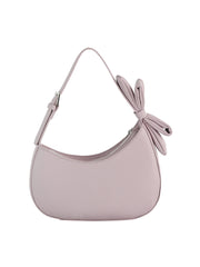 Bow Charm Pebbled Shoulder Bag