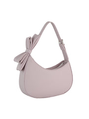 Bow Charm Pebbled Shoulder Bag