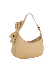 Bow Charm Pebbled Shoulder Bag