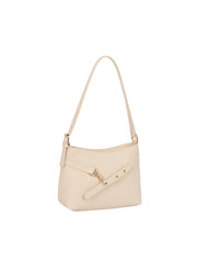 Pebbled Hook Accent Shoulder Bag