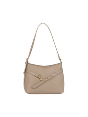 Pebbled Hook Accent Shoulder Bag