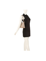 Pebbled Hook Accent Shoulder Bag