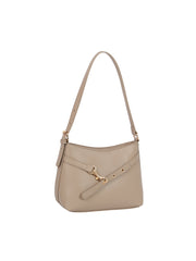 Pebbled Hook Accent Shoulder Bag