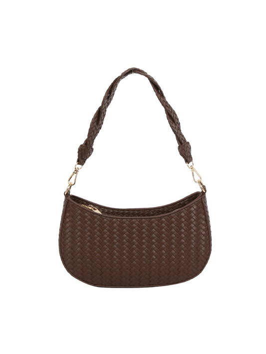 Braided Twisted Strap Woven Shoulder Bag