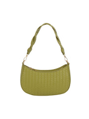 Braided Twisted Strap Woven Shoulder Bag