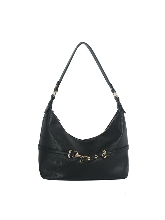 Belt Accent Slouch Shoulder Bag