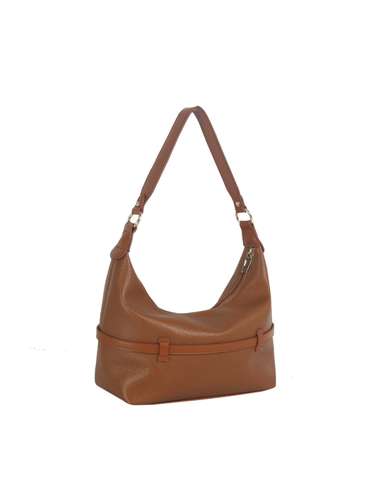 Belt Accent Slouch Shoulder Bag