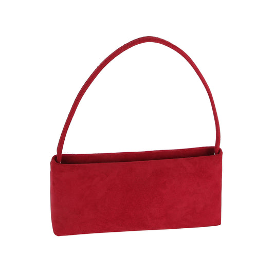 Suede Chic Baguette Shoulder Bag