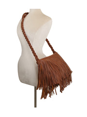 Fringe Braided Shoulder Bag