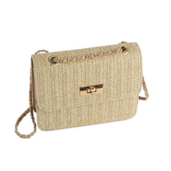 Straw Woven Chain Shoulder Bag