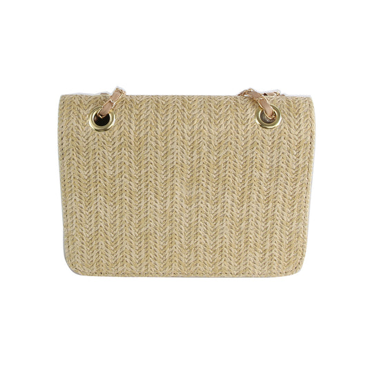 Straw Woven Chain Shoulder Bag