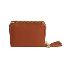 Studded Zip Wallet with Tassel Charm