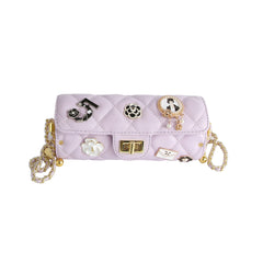 Charm Accent Quilted Barrel Crossbody