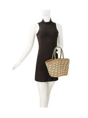 Woven Loop Handle Basket Tote