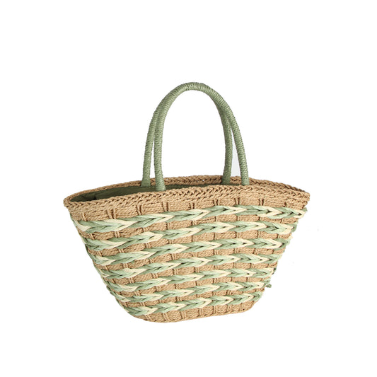 Woven Loop Handle Basket Tote