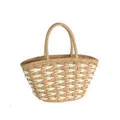 Woven Loop Handle Basket Tote