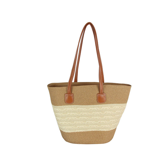 Woven Straw Tote and Sun Hat Set