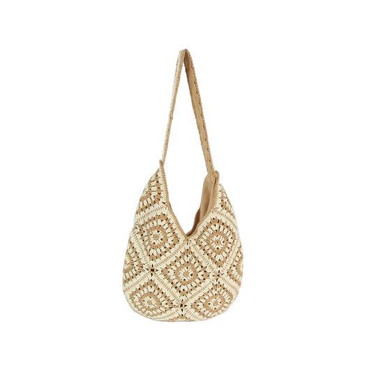 Crochet Knit Square Tote