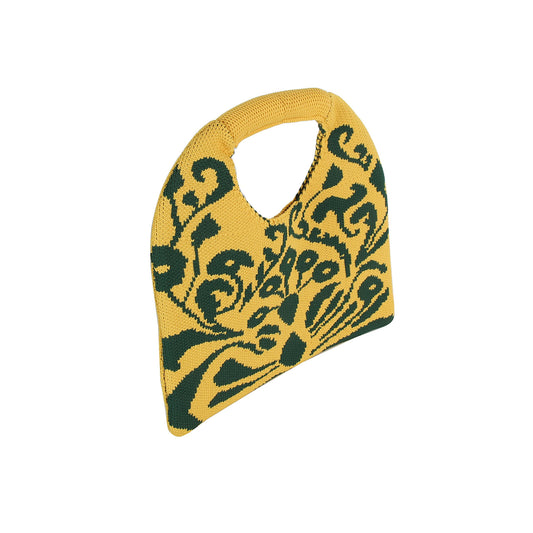 Abstract Knit Top Handle Bag