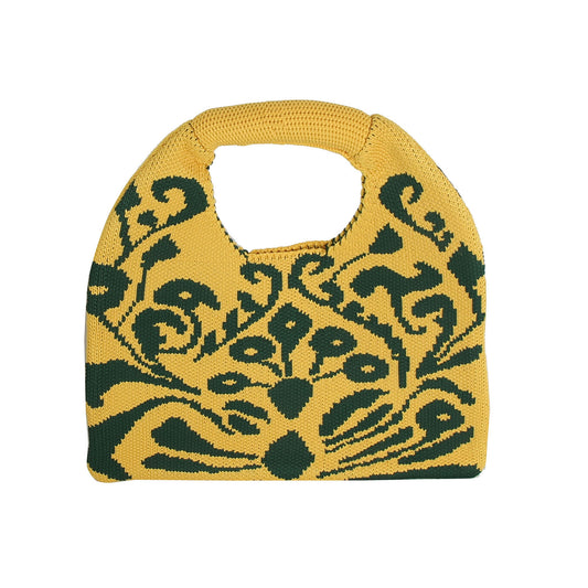 Abstract Knit Top Handle Bag