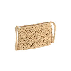 Woven Diamond Tassel Crossbody Bag