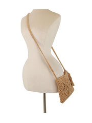Woven Diamond Tassel Crossbody Bag