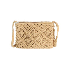 Woven Diamond Tassel Crossbody Bag