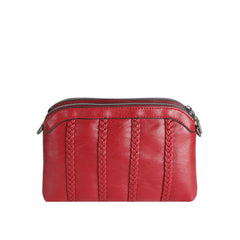 Woven Panel Zip Crossbody Bag
