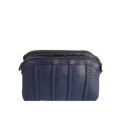 Woven Panel Zip Crossbody Bag