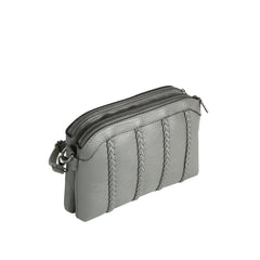 Woven Panel Zip Crossbody Bag