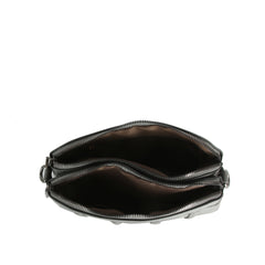 Woven Panel Zip Crossbody Bag