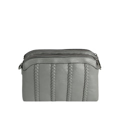 Woven Panel Zip Crossbody Bag