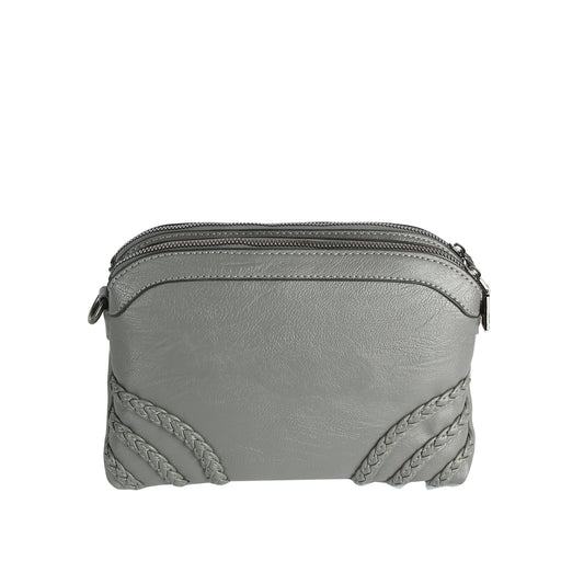 Braided Accent Compact Crossbody Bag