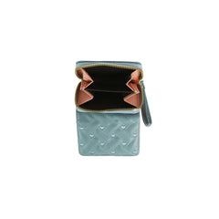 Heart Embroidered Mini Zip Wallet