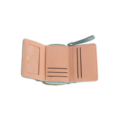 Heart Embroidered Mini Zip Wallet