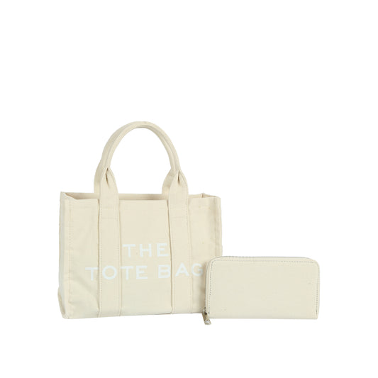 Everyday Lettered Tote and Wallet Set