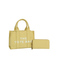 Everyday Lettered Tote and Wallet Set