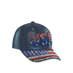 American Flag Bling USA Cap