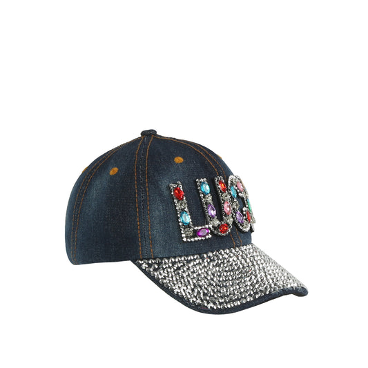 Rhinestone Luck Denim Cap