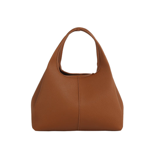 Brown handbag on a white background