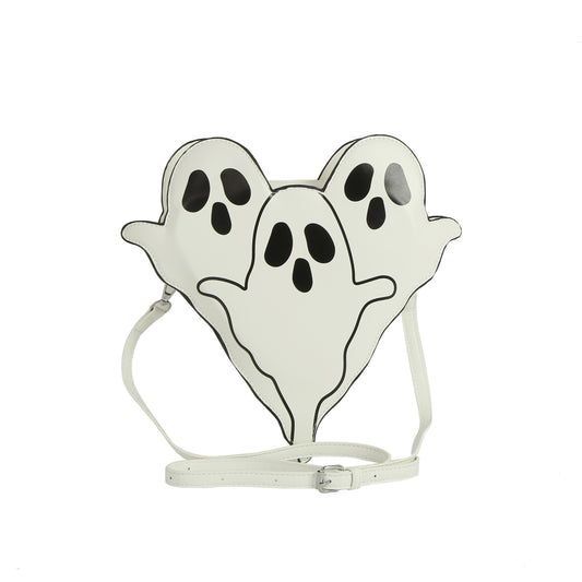 Ghost-shaped bag on a white background