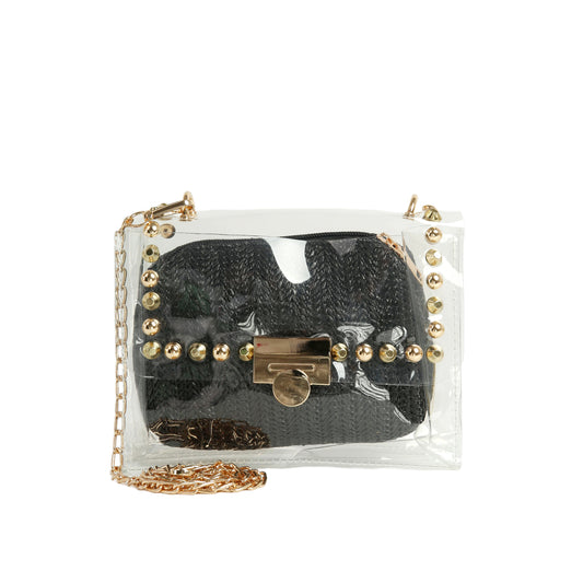 Studded Clear Frame Crossbody