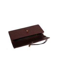Embossed Weave Knot Accent Clutch Shoulder Bag