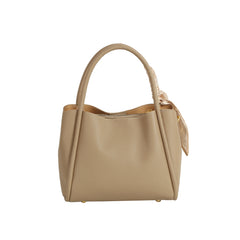 Scarf Accent Structured Boxy Tote