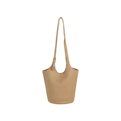 Sleek Bucket Tote Shoulder Bag with Pouch