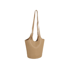 Sleek Bucket Tote Shoulder Bag with Pouch