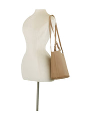Sleek Bucket Tote Shoulder Bag with Pouch
