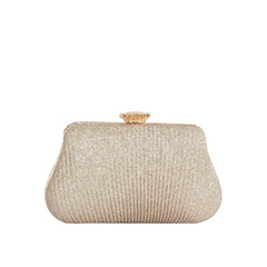 Wavy Rhinestone Frame Clutch